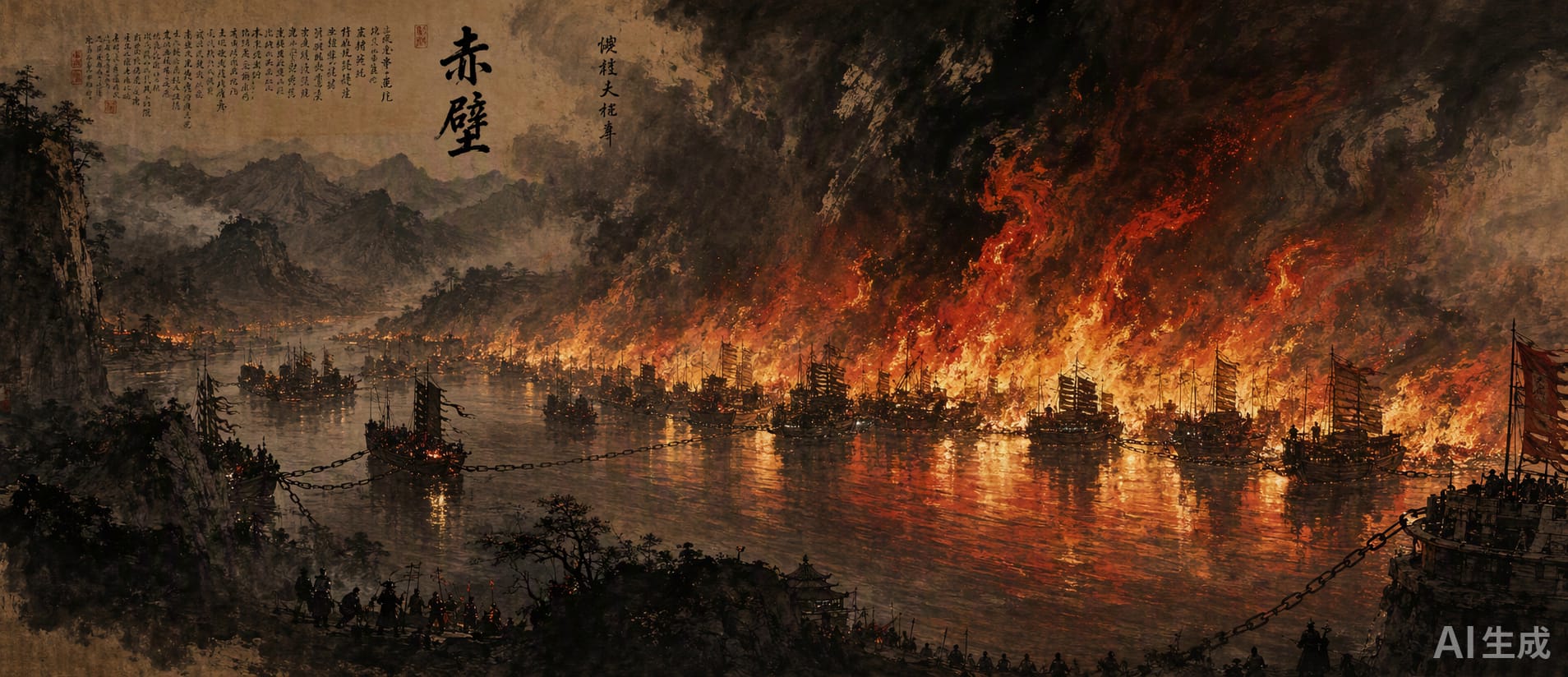 赤壁火光 · 水墨战场